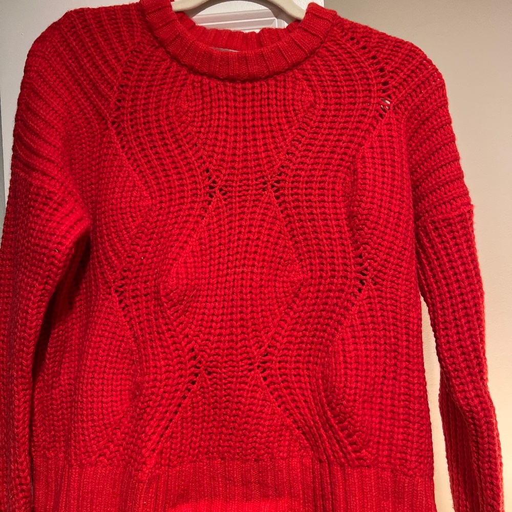 Madewell Red Cableknit sweater